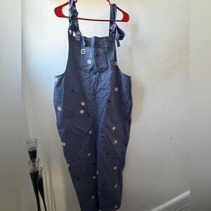 Lucy&Yak blue embroidered with flowers Dungarees siz16uk us 12